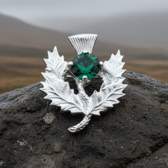 Crystal Thistle Brooch