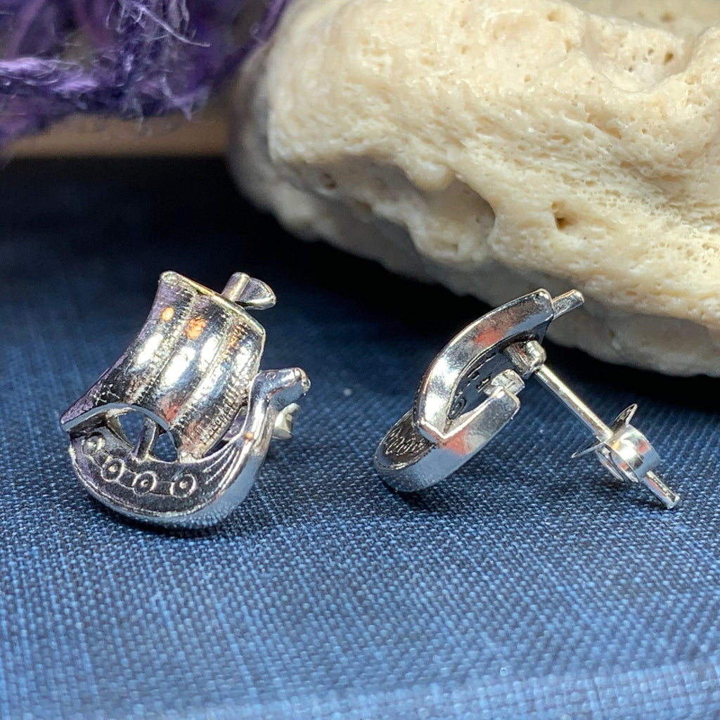 Viking Ship Post Earrings for Women