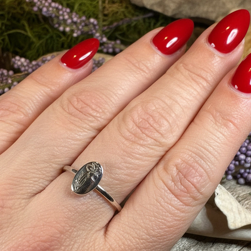 Welsh Daffodil Ring in Sterling Silver