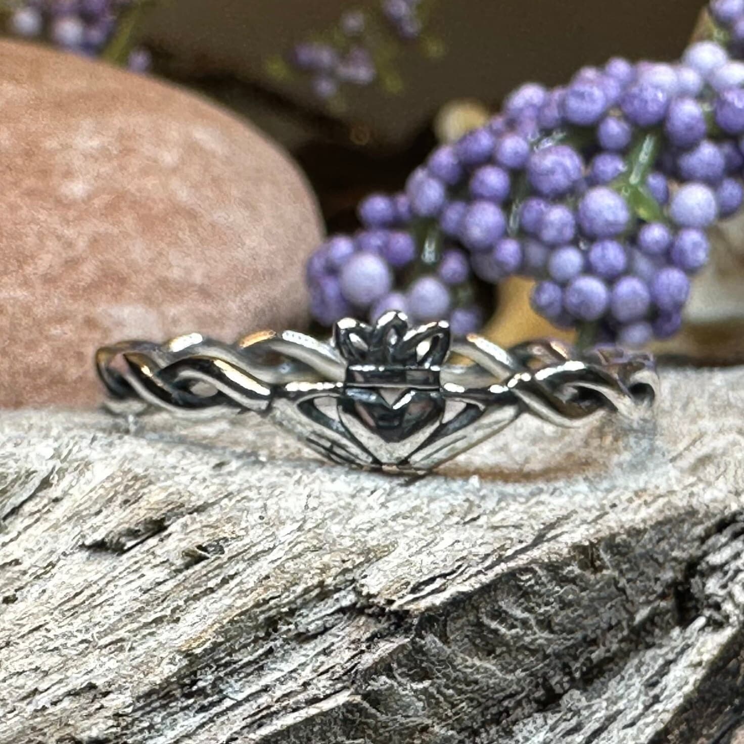 Dainty Irish Claddagh Ring in Sterling Silver
