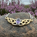 Brielle Celtic Love Knot Necklace with Amethyst