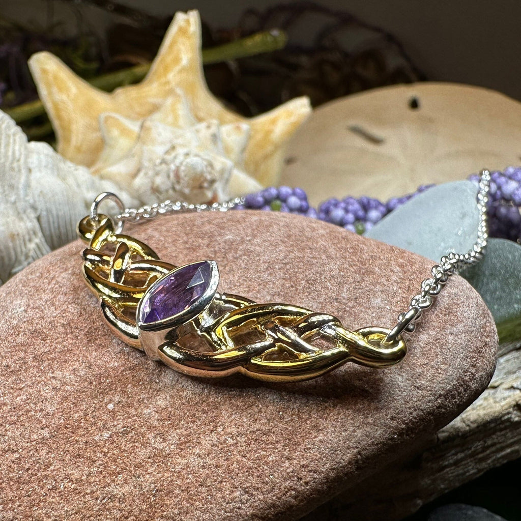 Brielle Celtic Love Knot Necklace with Amethyst