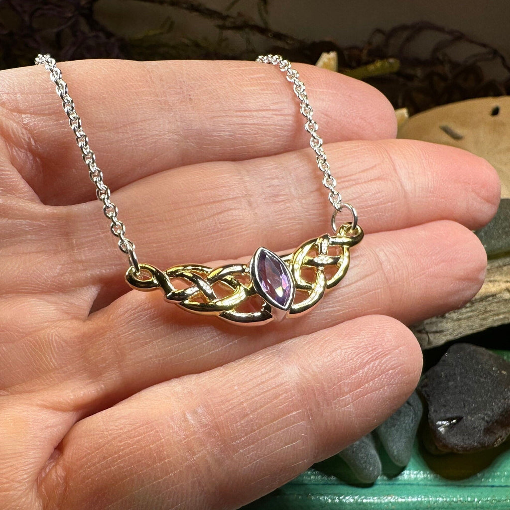 Brielle Celtic Love Knot Necklace with Amethyst