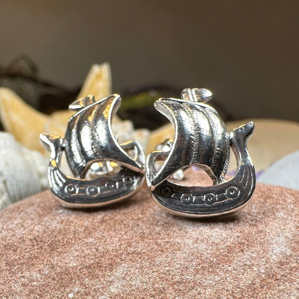 Viking Ship Post Earrings for Women