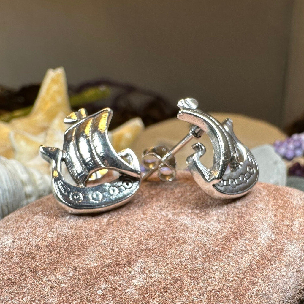 Viking Ship Post Earrings for Women
