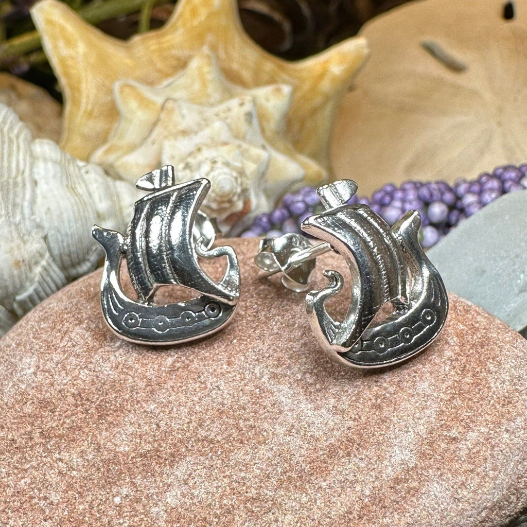Viking Ship Post Earrings for Women