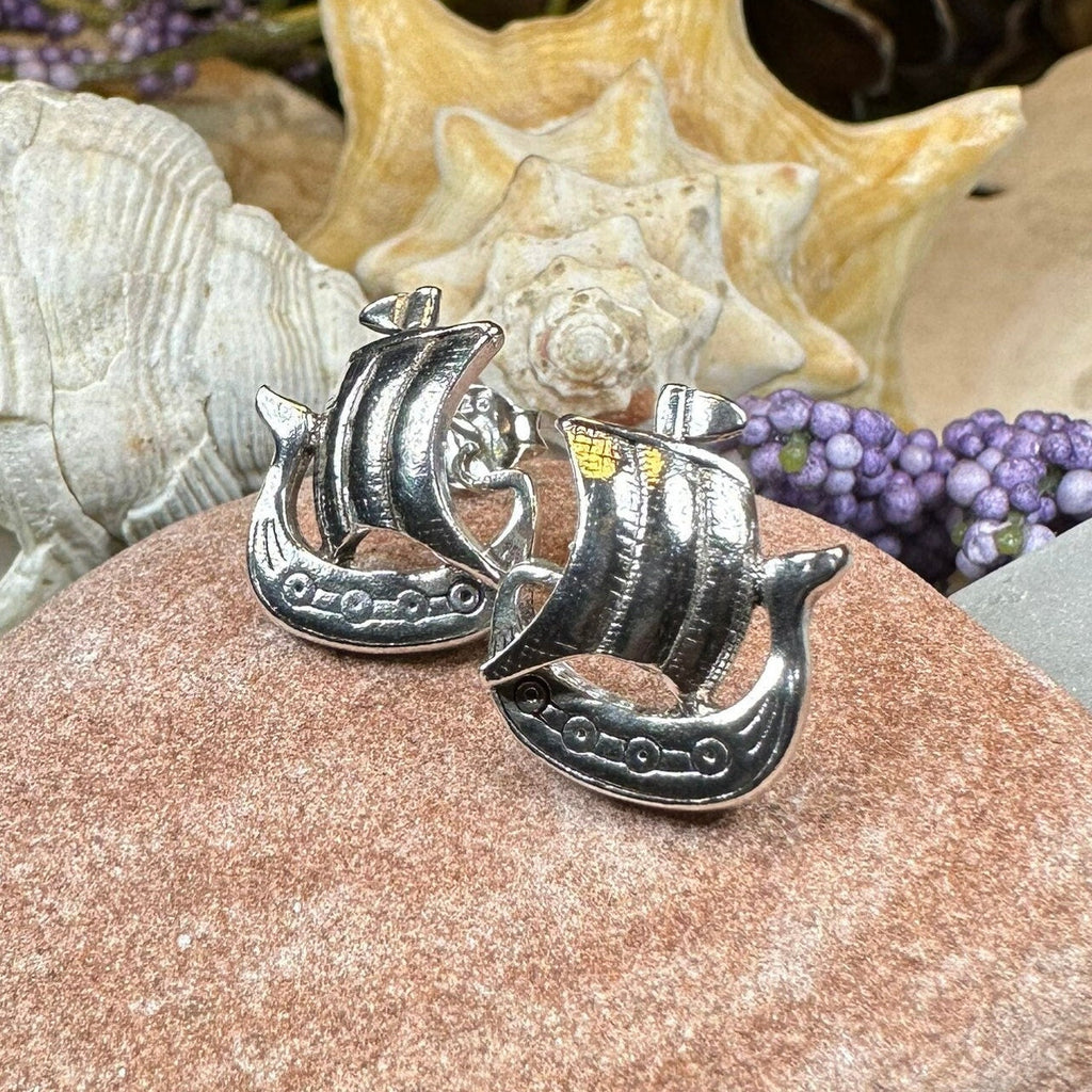 Viking Ship Post Earrings for Women