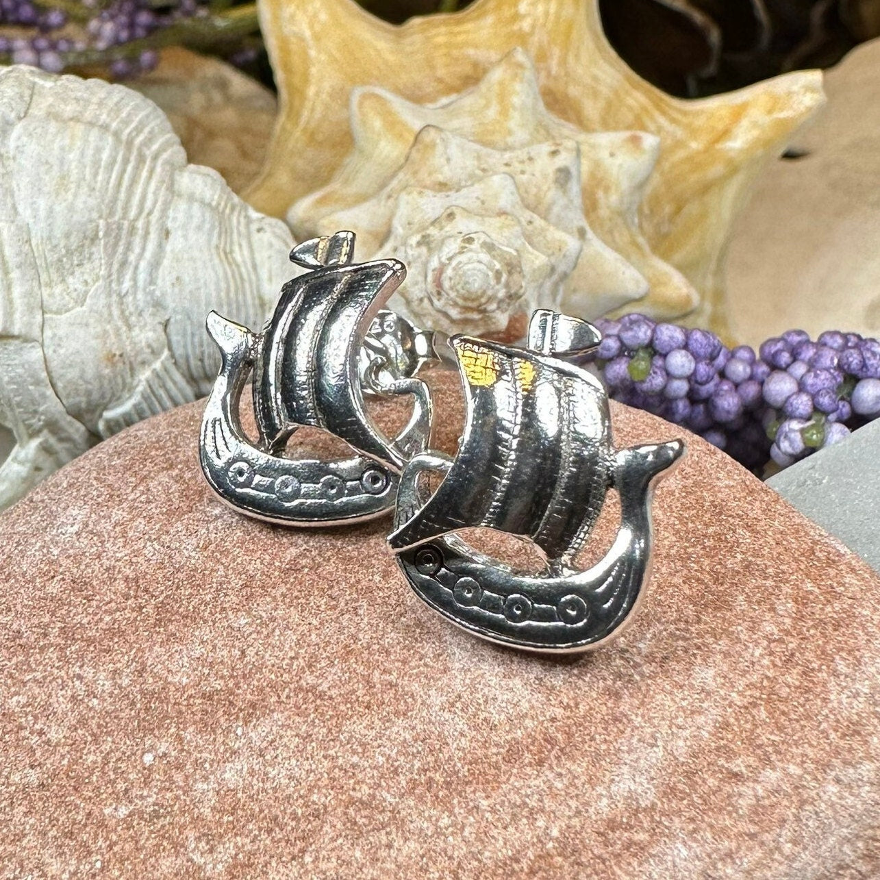 Viking Ship Post Earrings for Women