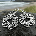 Sterling Silver Oak Leaf Wreath Earrings for Women