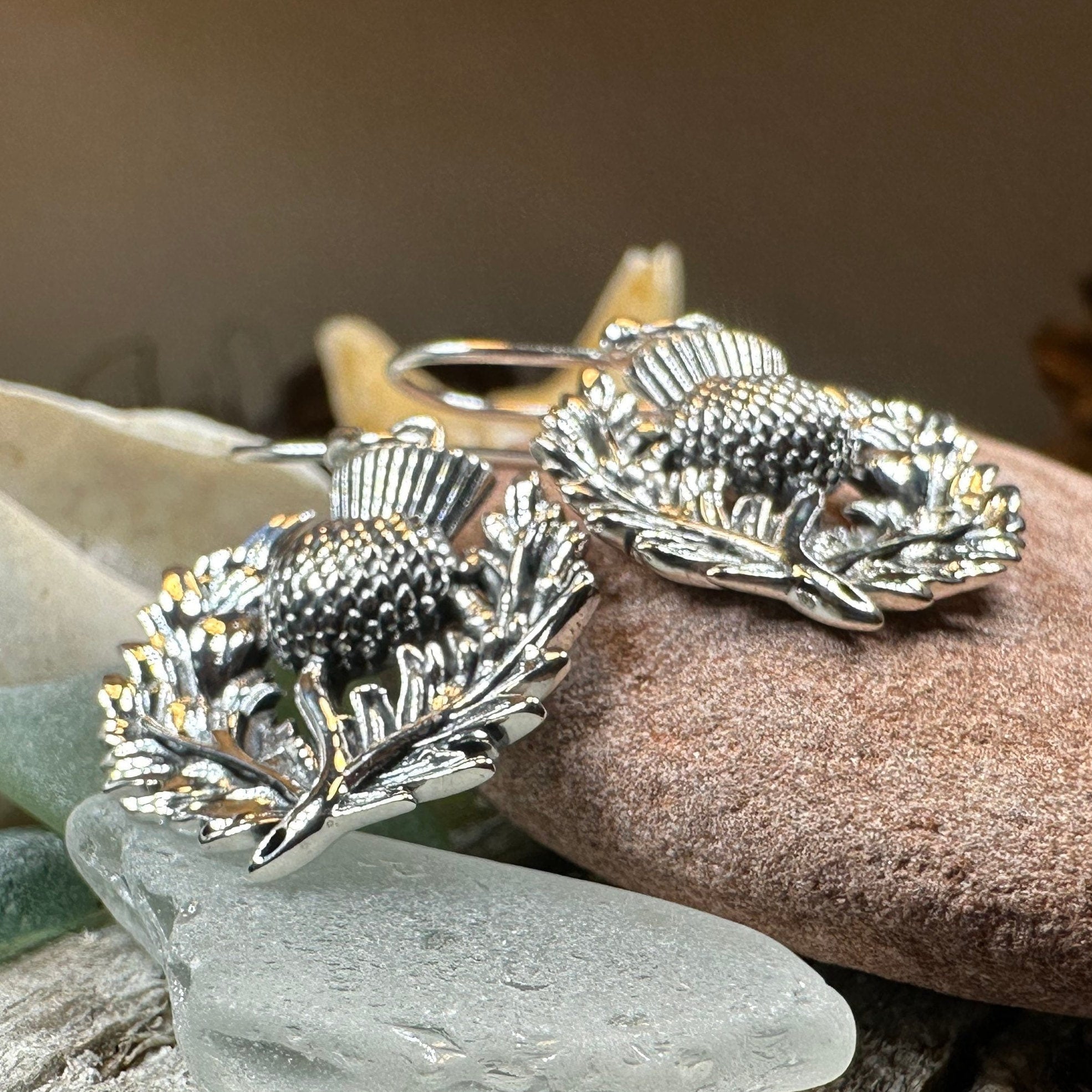 Blaine Scottish Thistle Earrings for Women