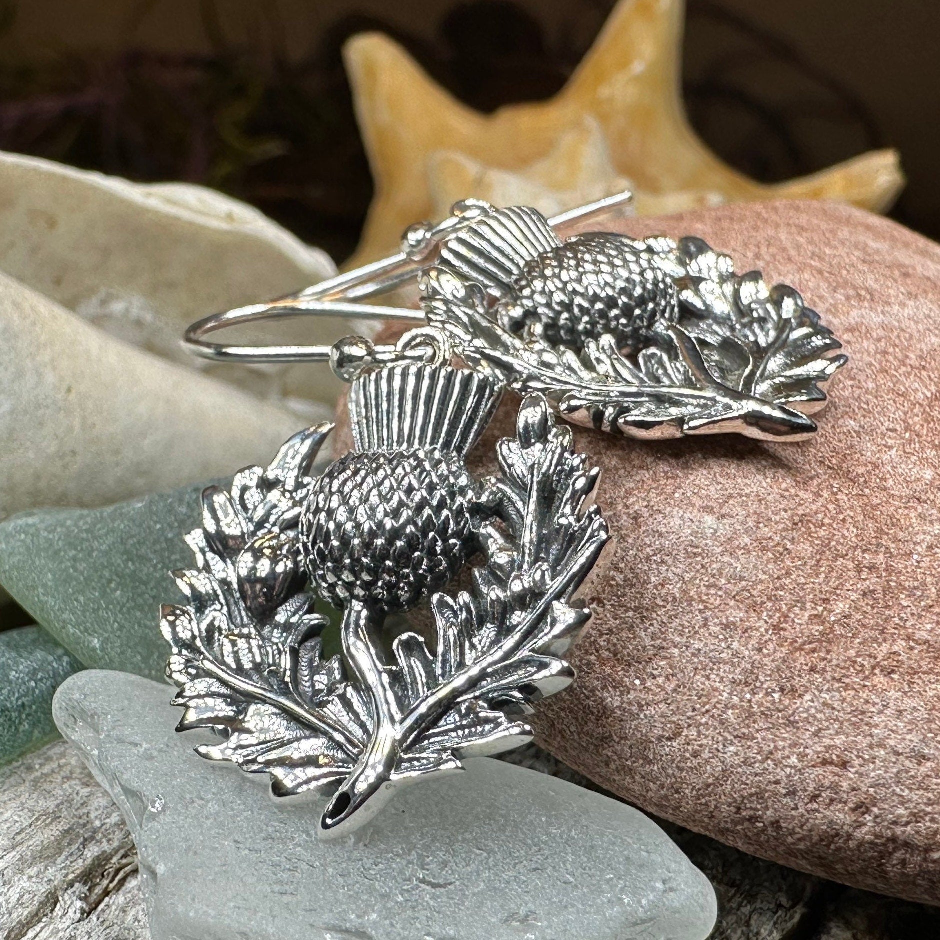Blaine Scottish Thistle Earrings for Women