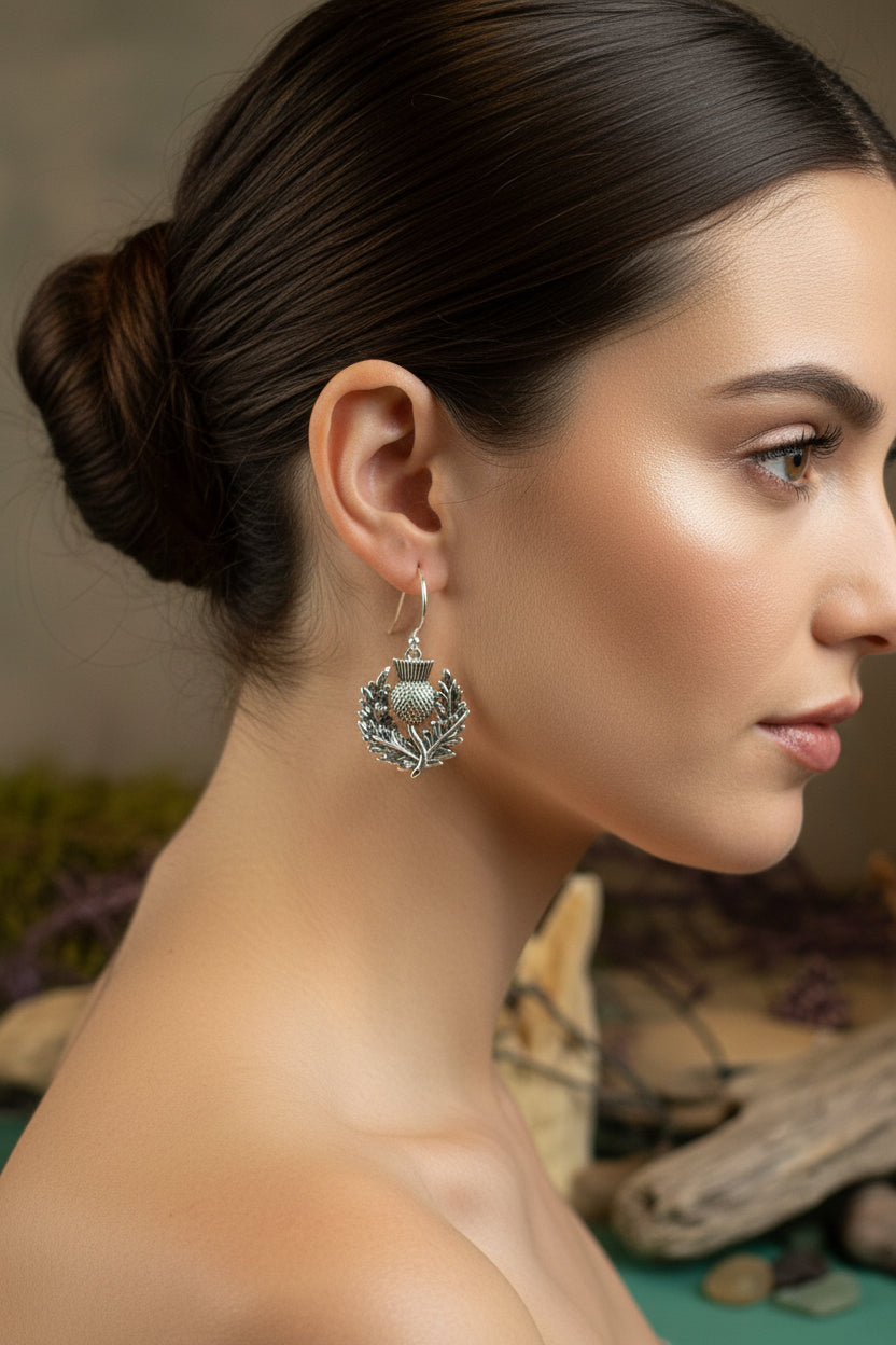 Blaine Scottish Thistle Earrings for Women