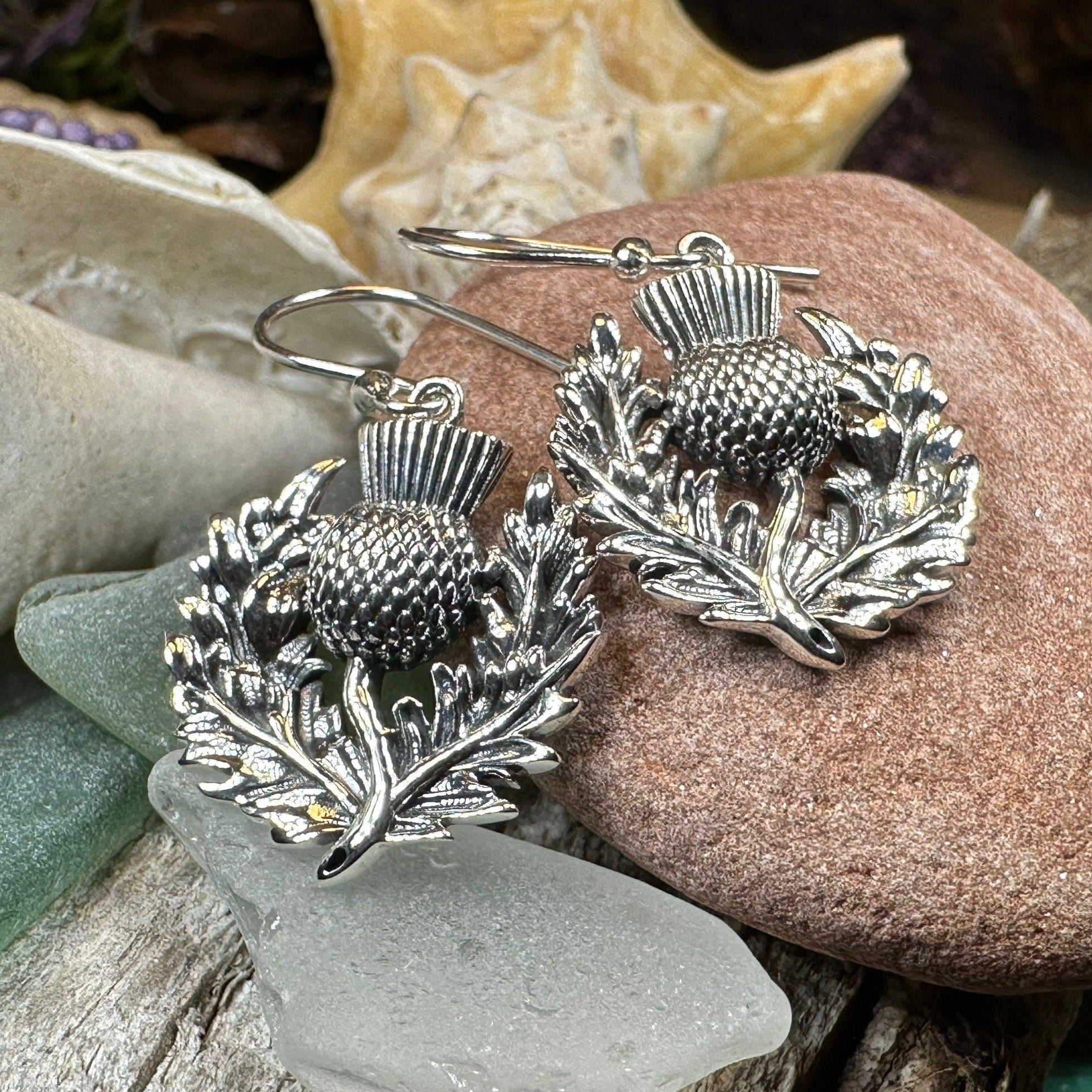 Blaine Scottish Thistle Earrings for Women
