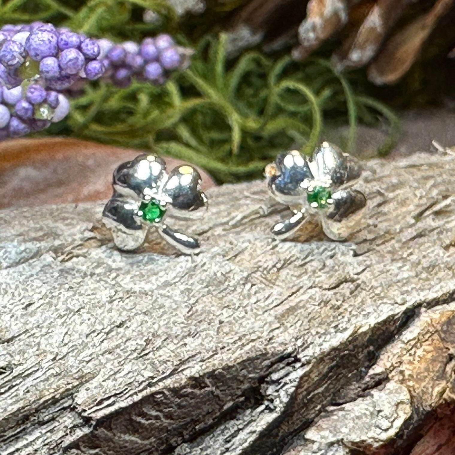Emerald Irish Shamrock Earrings