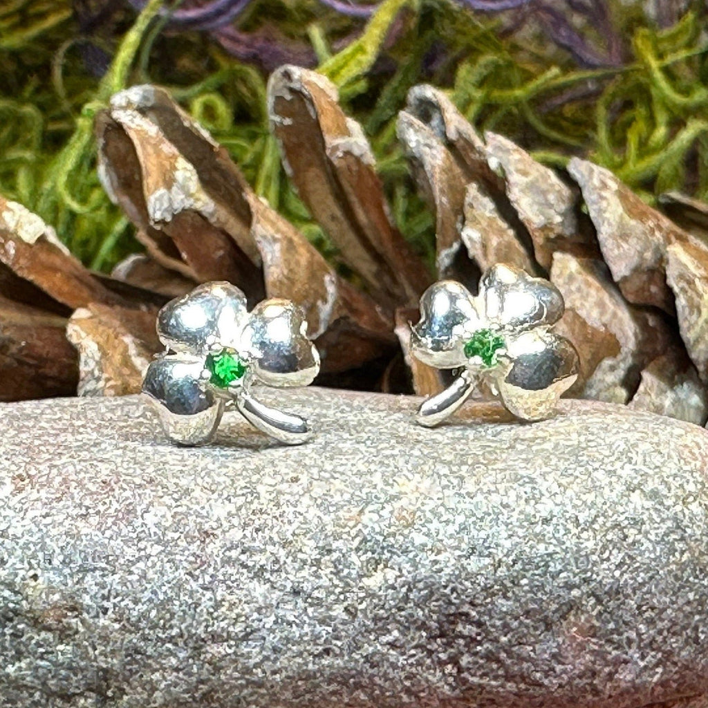 Emerald Irish Shamrock Earrings