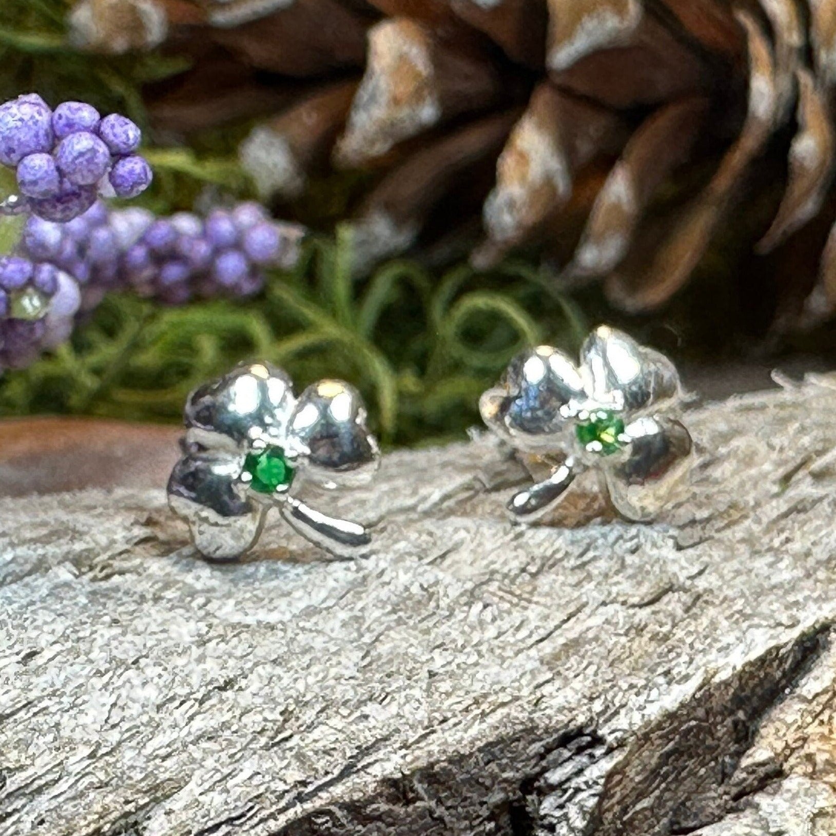 Emerald Irish Shamrock Earrings