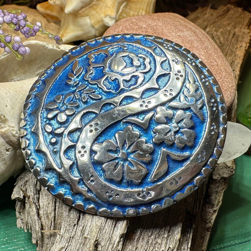 Blue Paisley Celtic Brooch - Handmade in Scotland