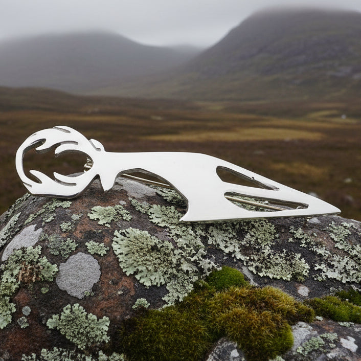 Modern Scottish Stag Kilt Pin - Handmade in Scotland