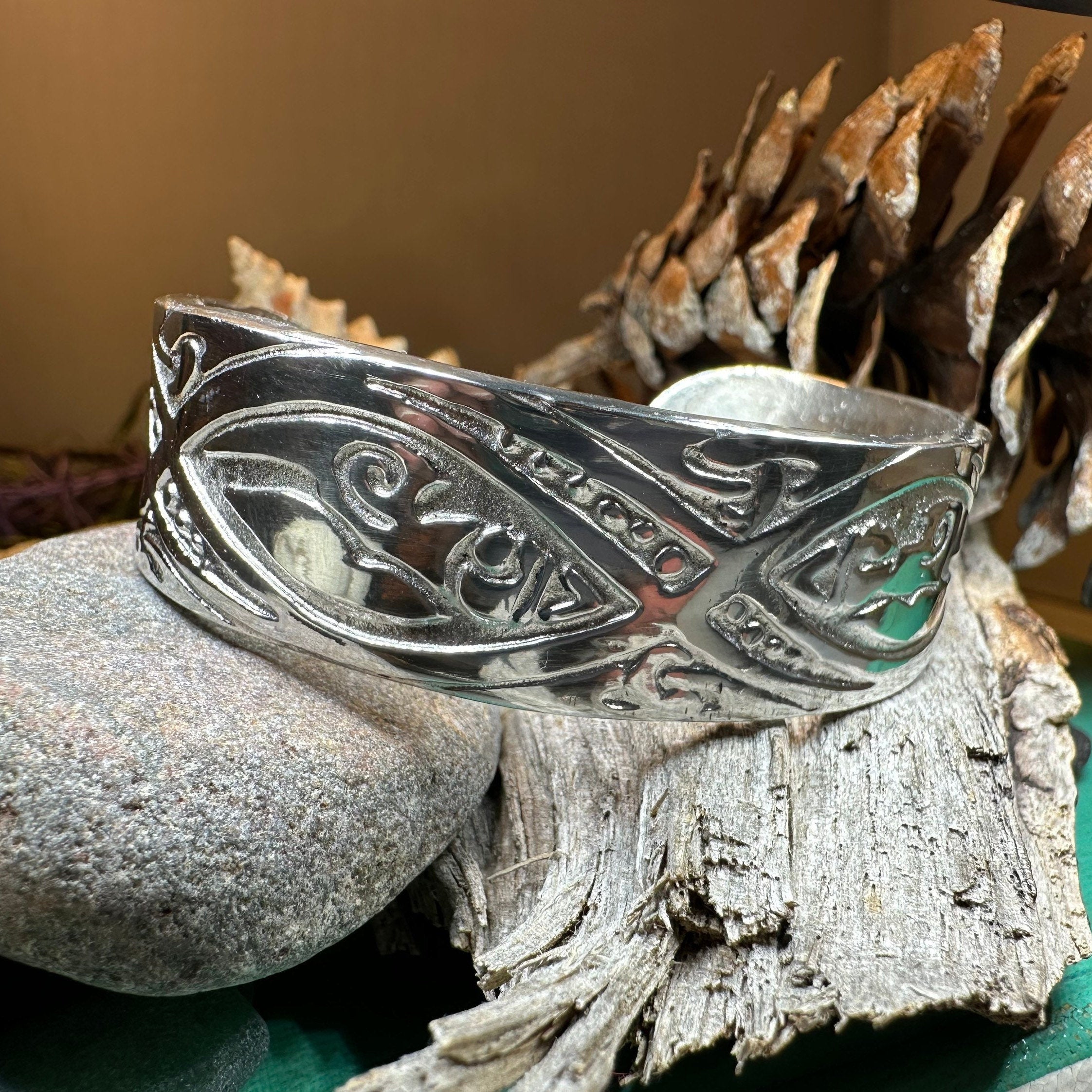 Orna Celtic Forest Cuff Bracelet - Handmade in Scotland