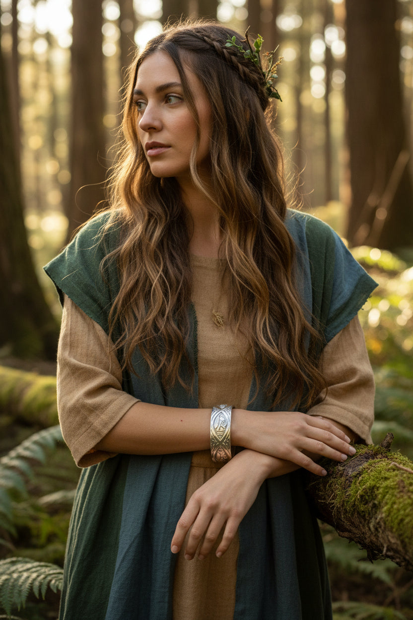 Orna Celtic Forest Cuff Bracelet - Handmade in Scotland