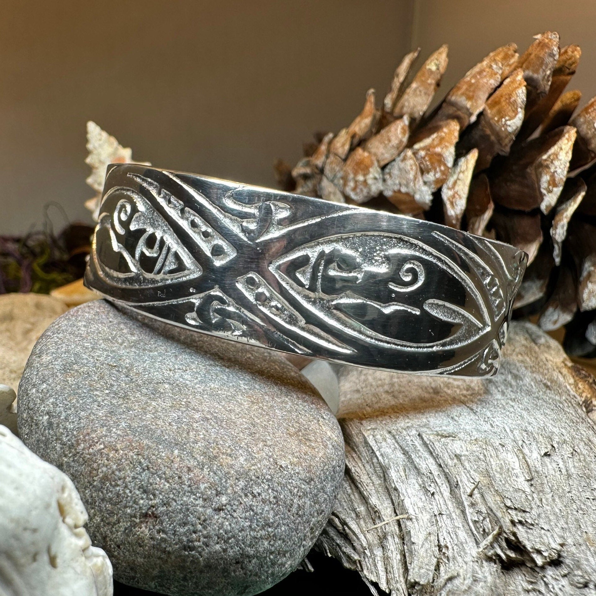 Orna Celtic Forest Cuff Bracelet - Handmade in Scotland