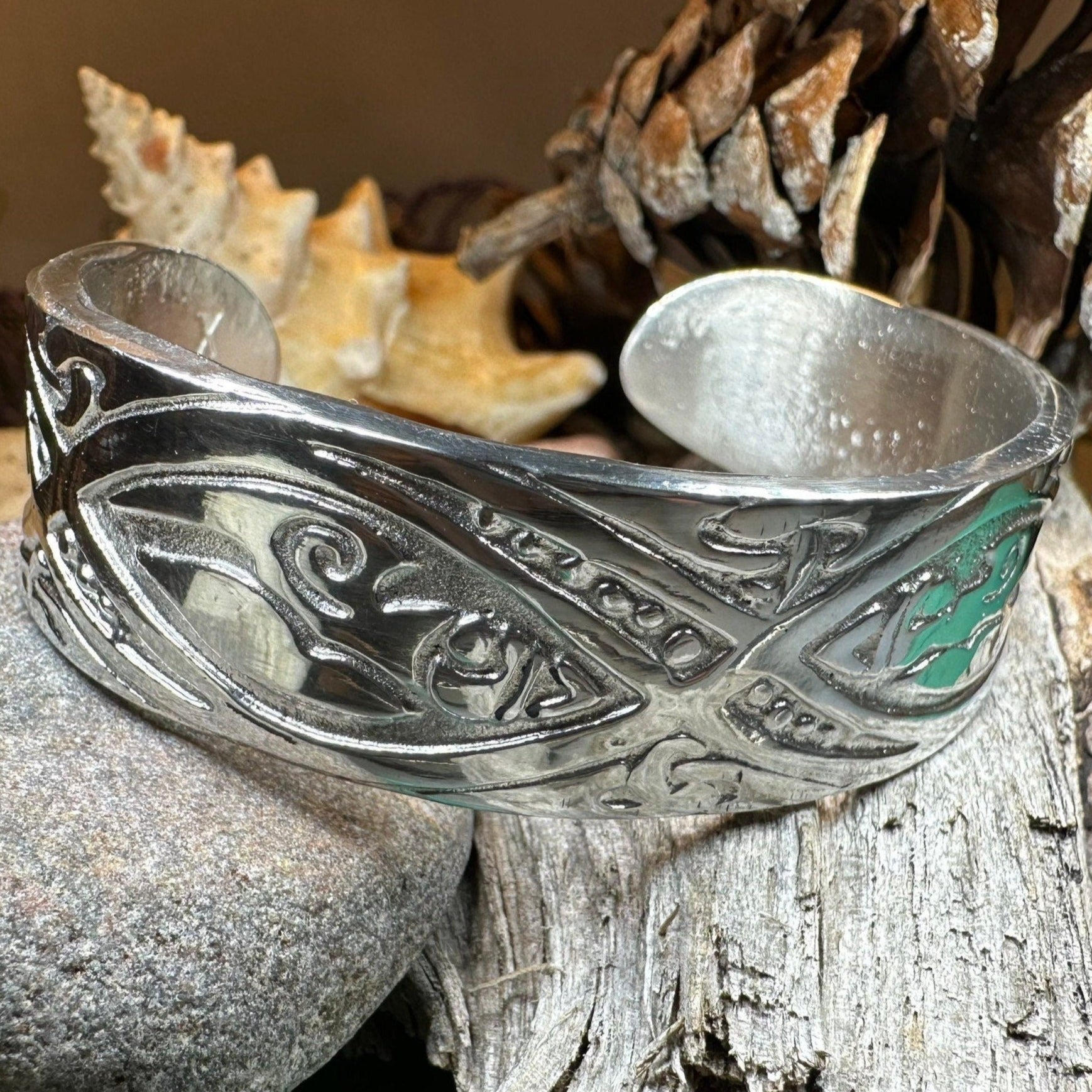 Orna Celtic Forest Cuff Bracelet - Handmade in Scotland