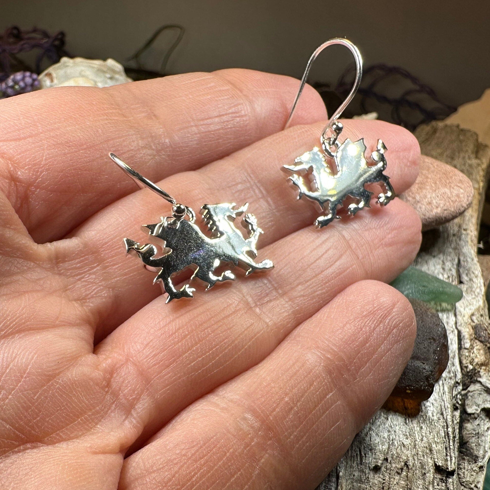 Modern Welsh Dragon Earrings for Women