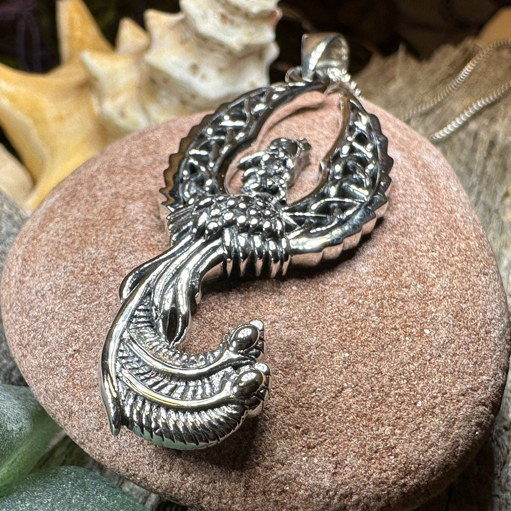 Eternal Rising Phoenix Necklace in Sterling Silver