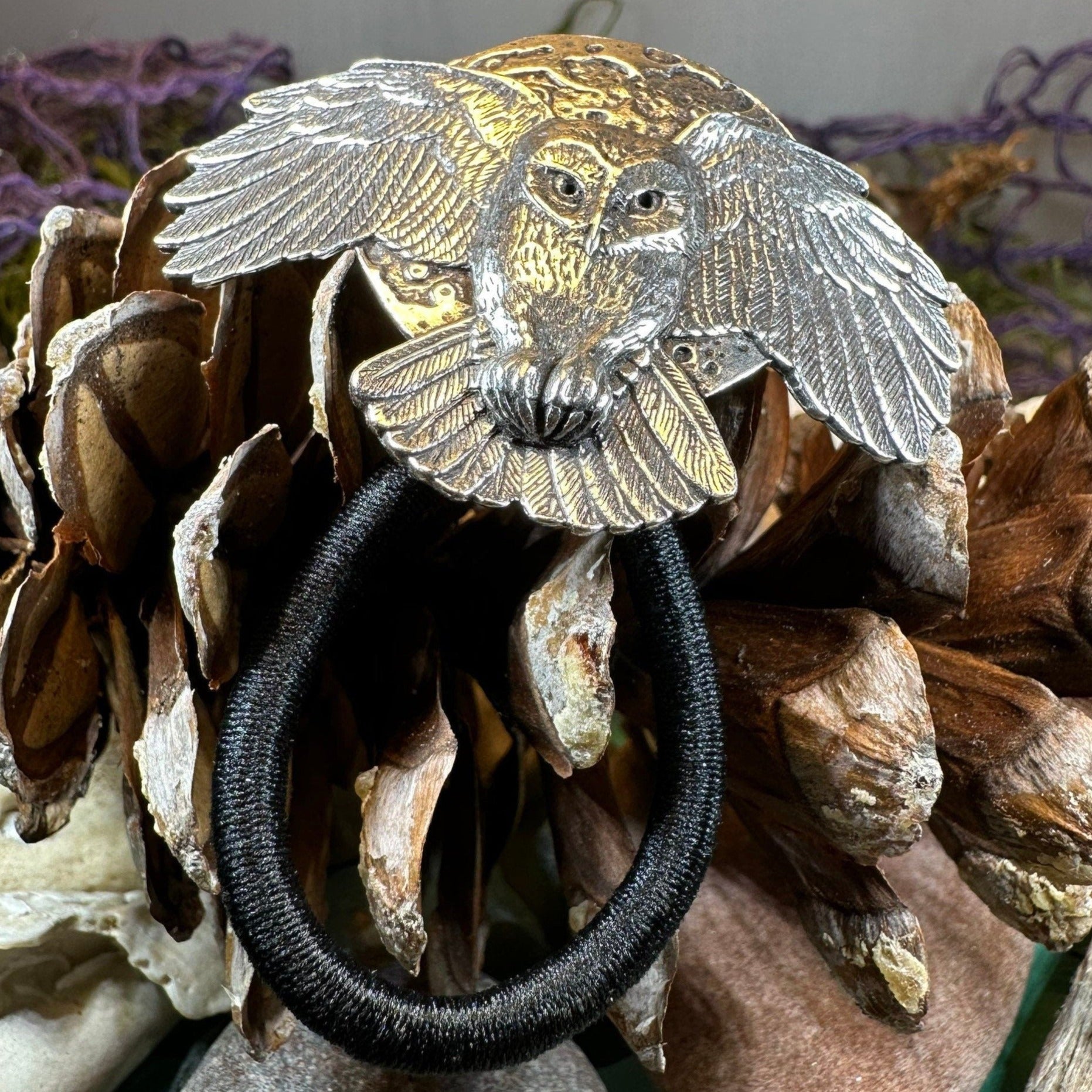 Midnight Owl Ponytail Holder for Women