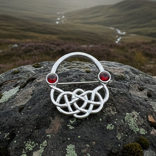 Ereni Red Celtic Brooch