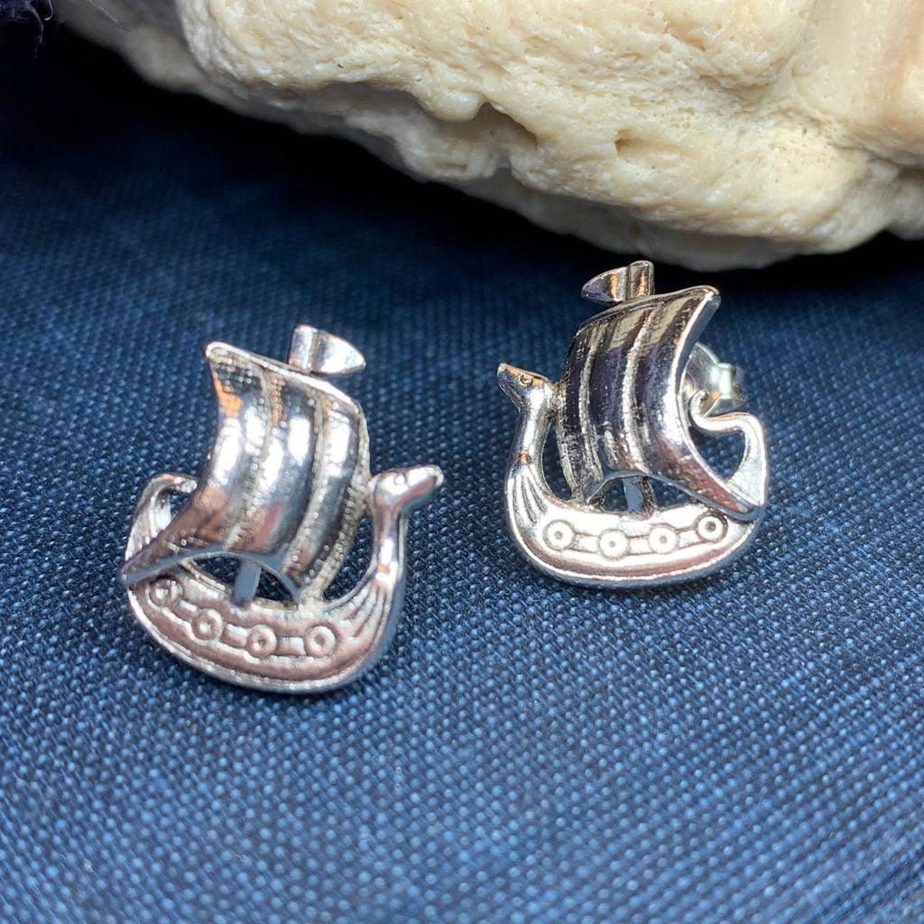 Viking Ship Post Earrings for Women