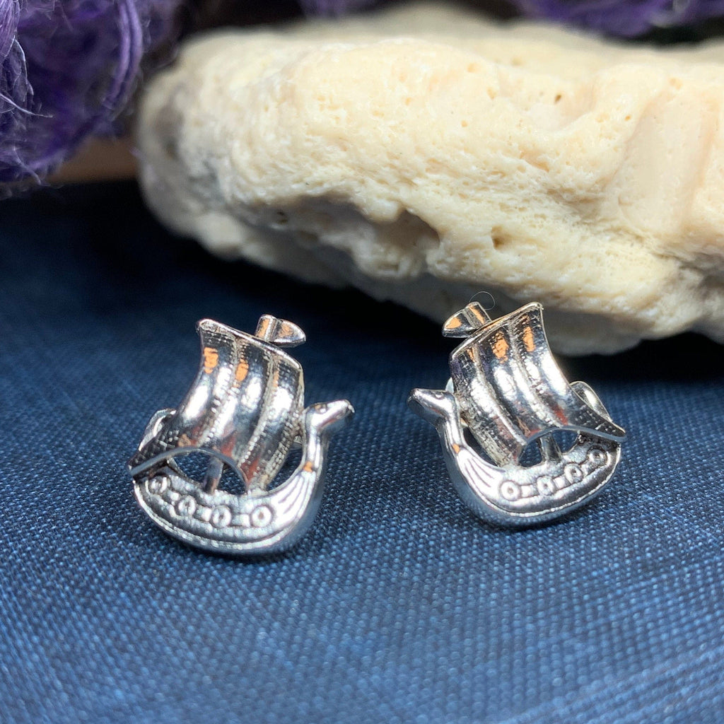 Viking Ship Post Earrings for Women