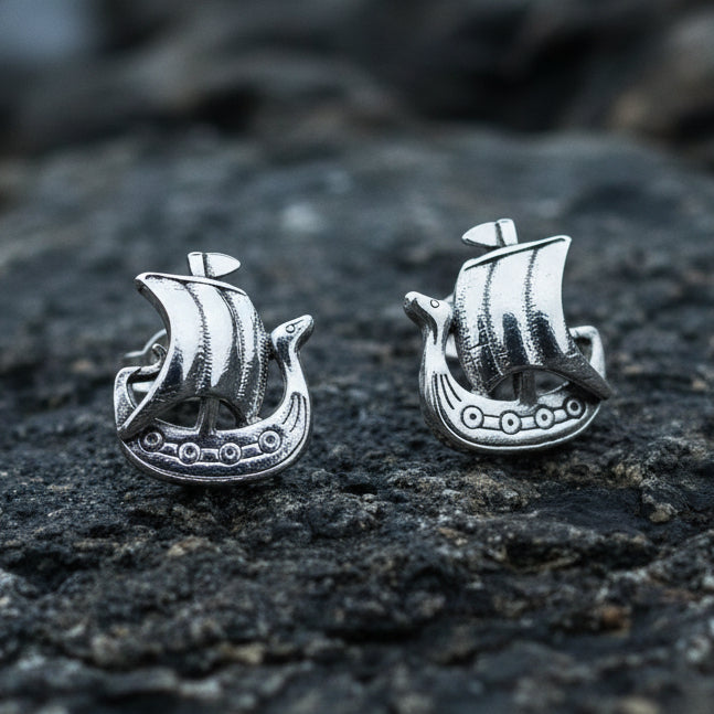 Viking Ship Post Earrings for Women