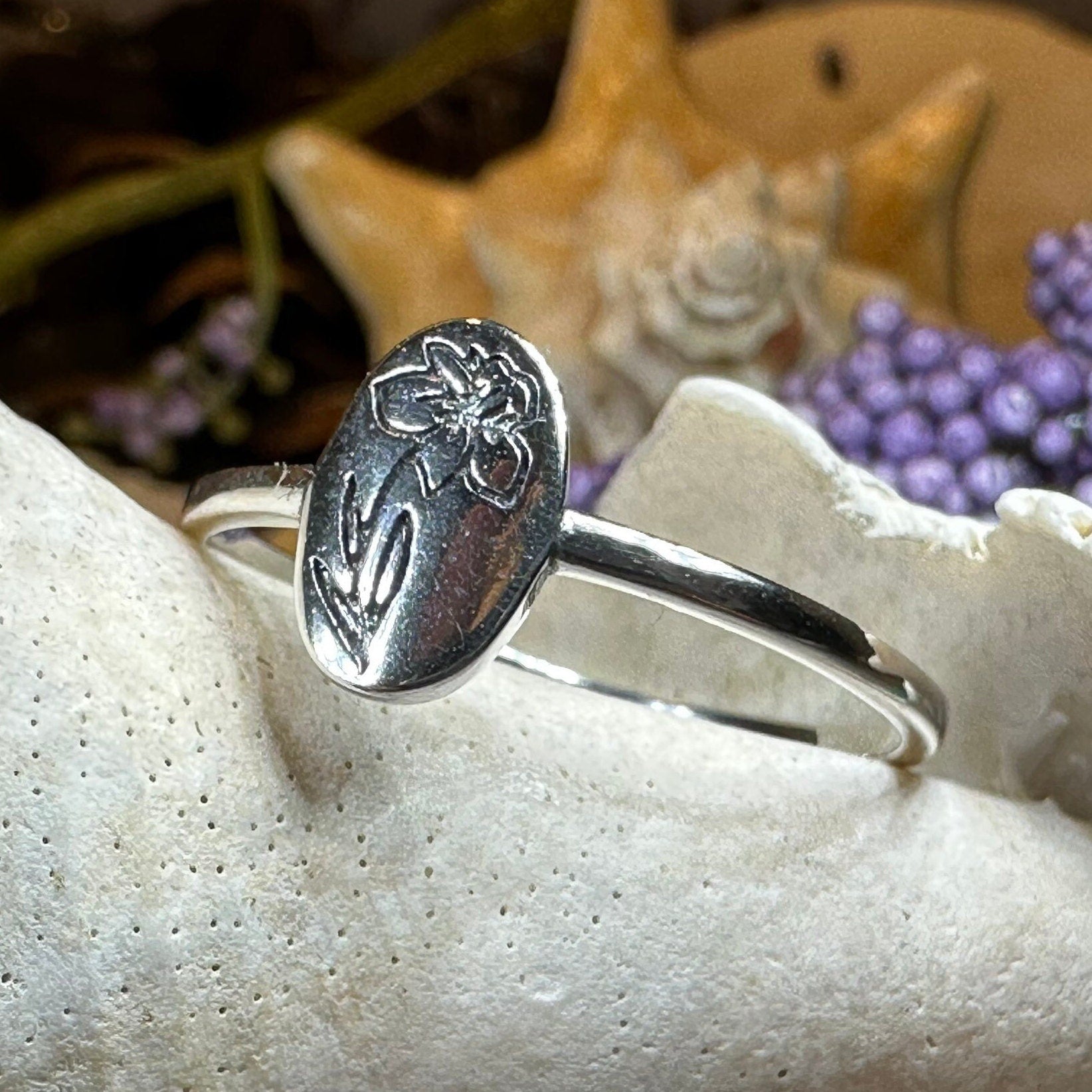 Welsh Daffodil Ring in Sterling Silver