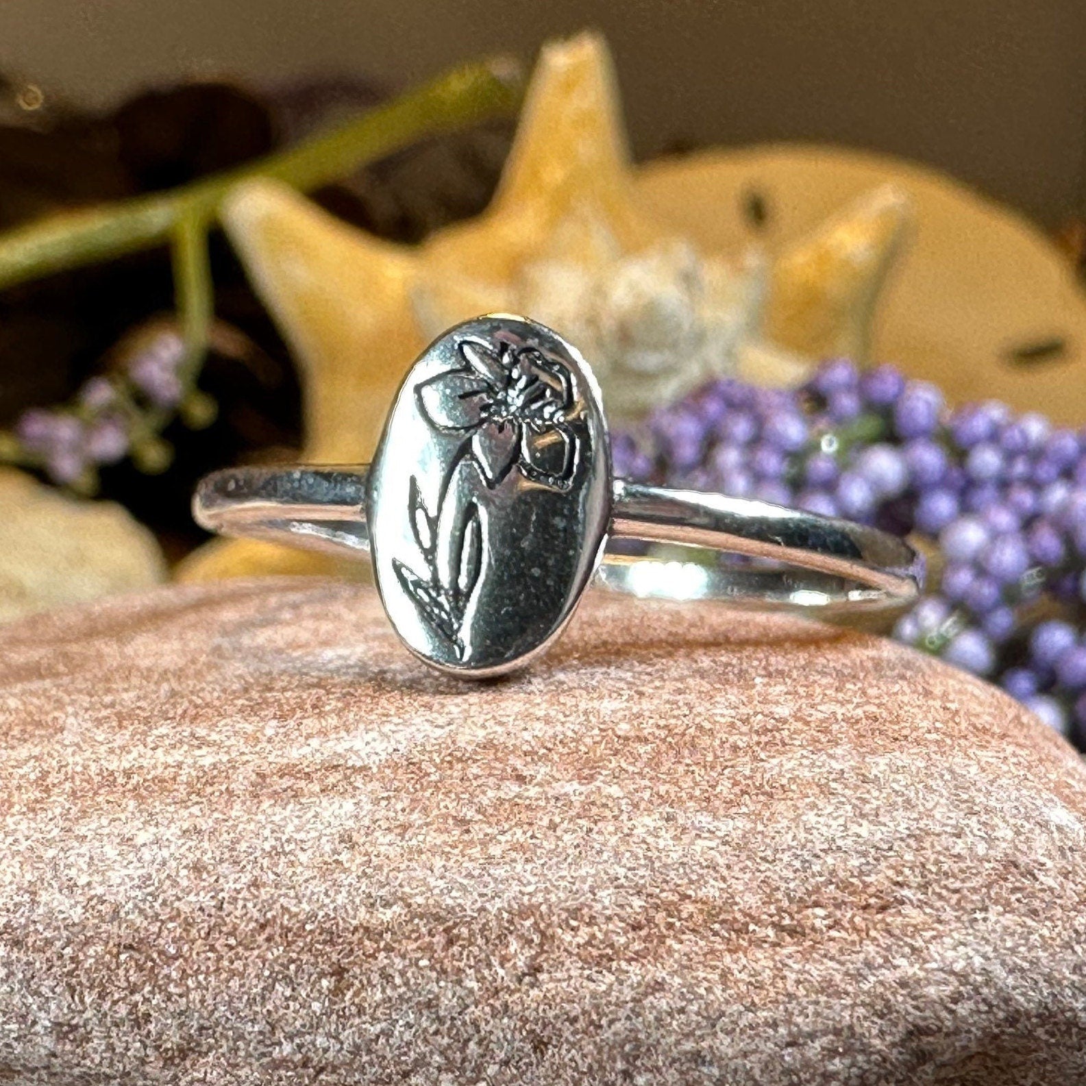 Welsh Daffodil Ring in Sterling Silver
