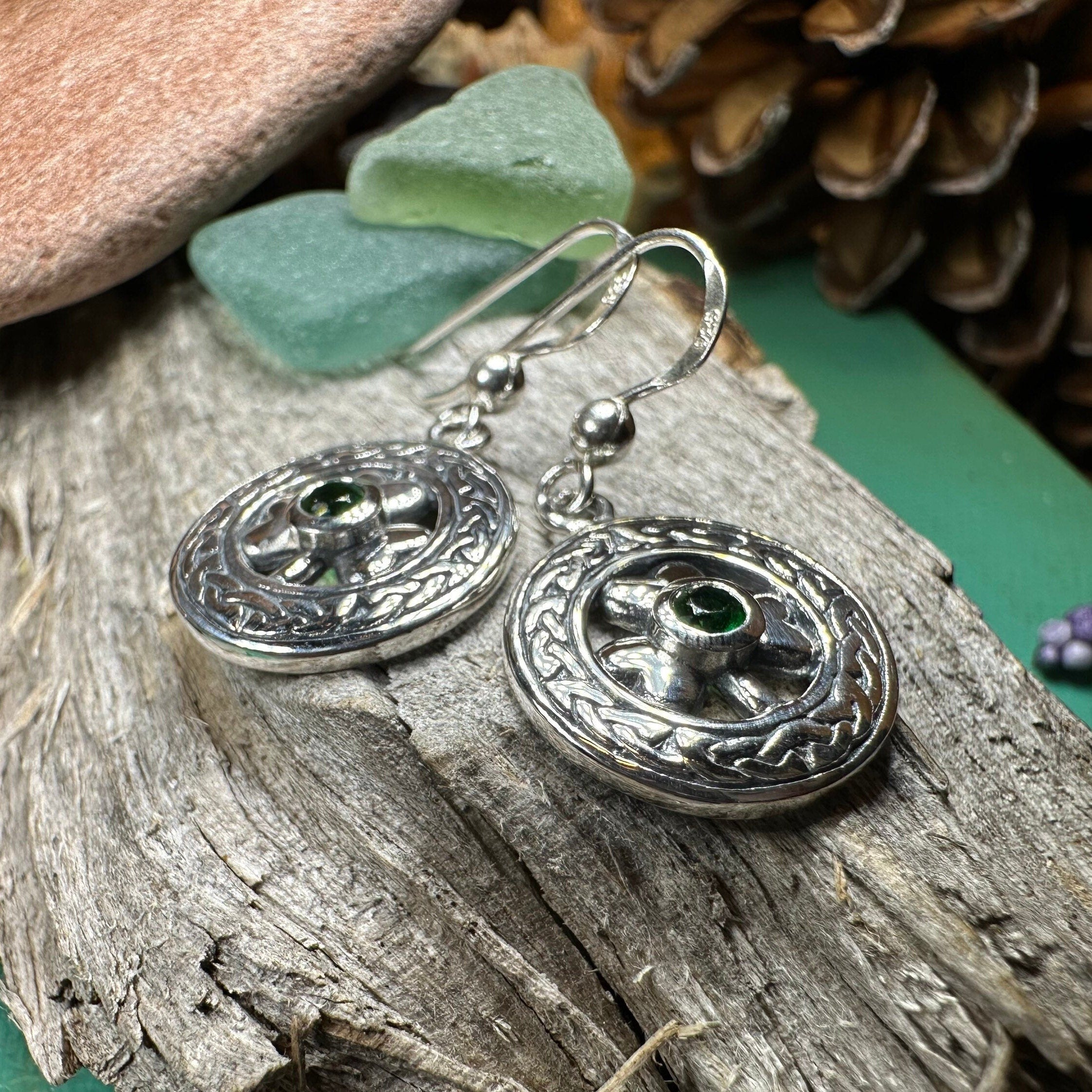 Emerald Irish Shamrock Earrings