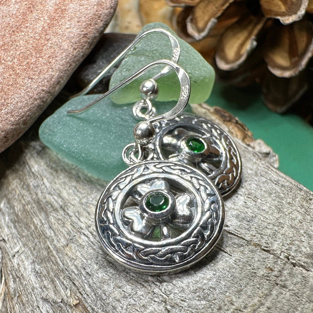 Emerald Irish Shamrock Earrings