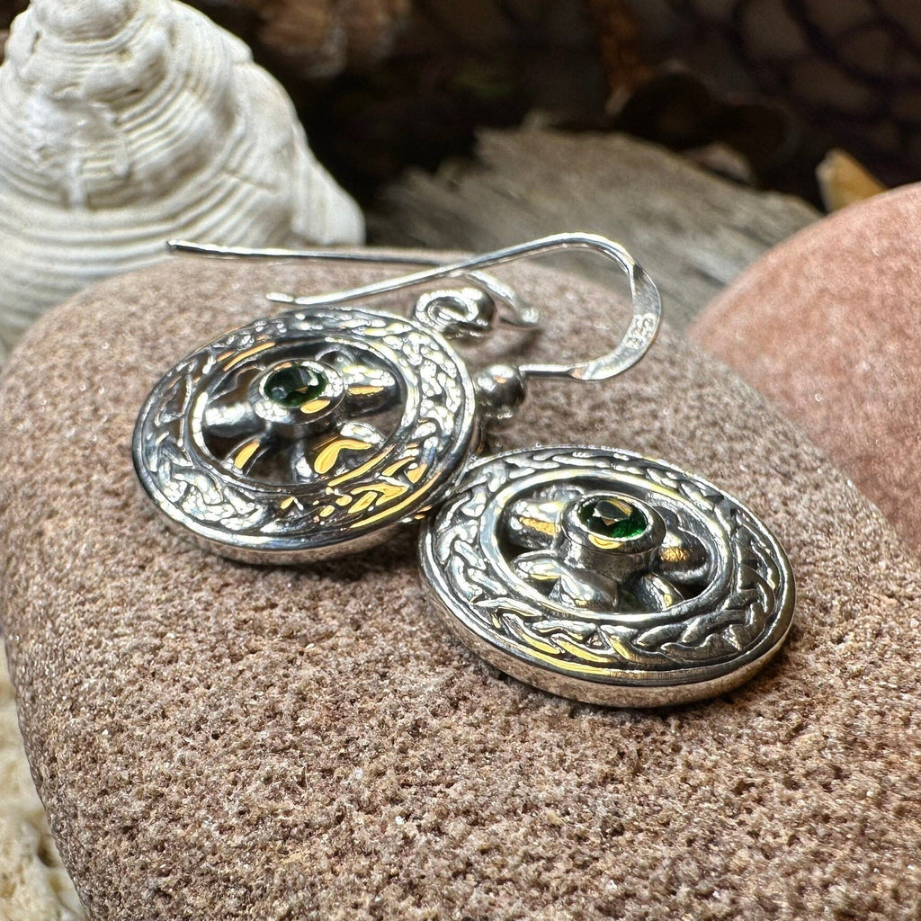 Emerald Irish Shamrock Earrings