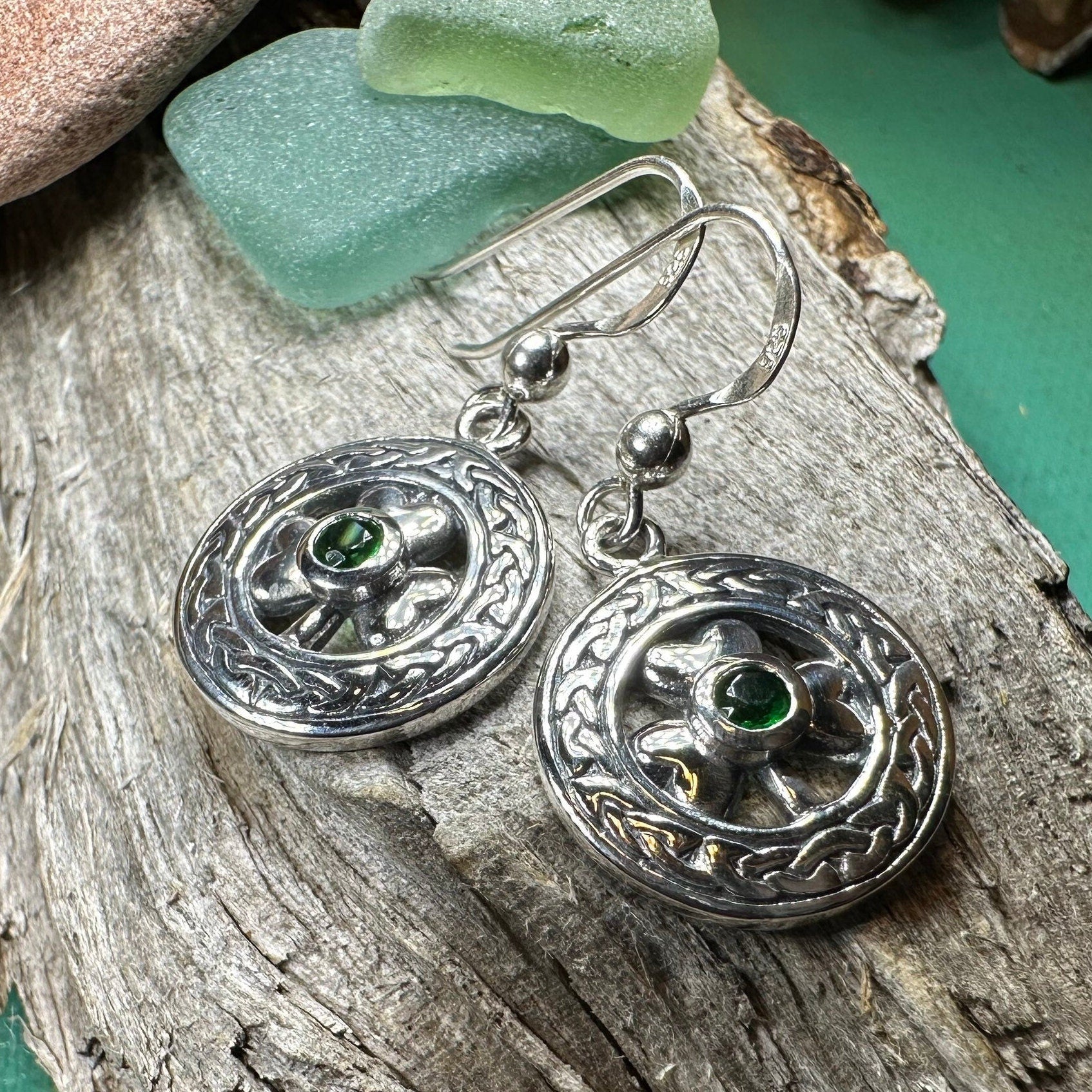 Emerald Irish Shamrock Earrings