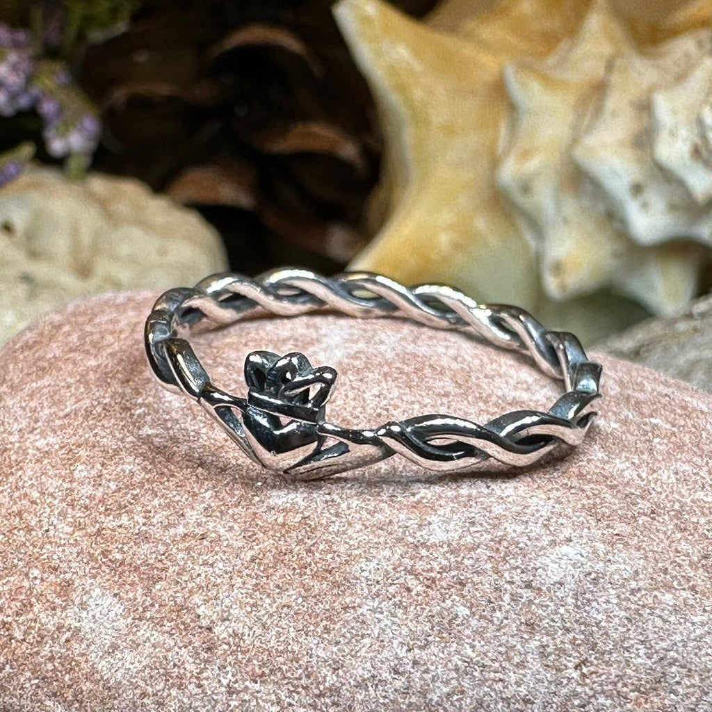 Dainty Irish Claddagh Ring in Sterling Silver