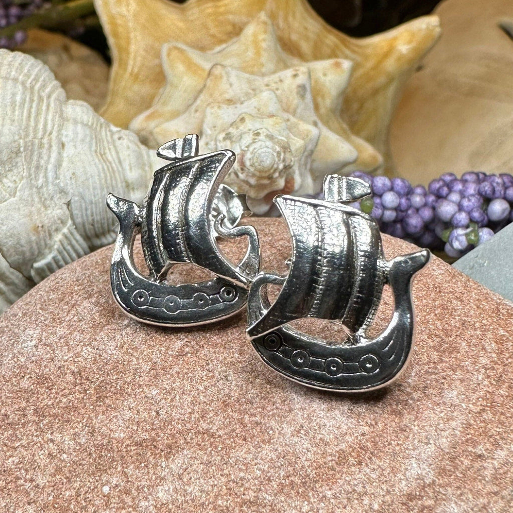 Viking Ship Post Earrings for Women