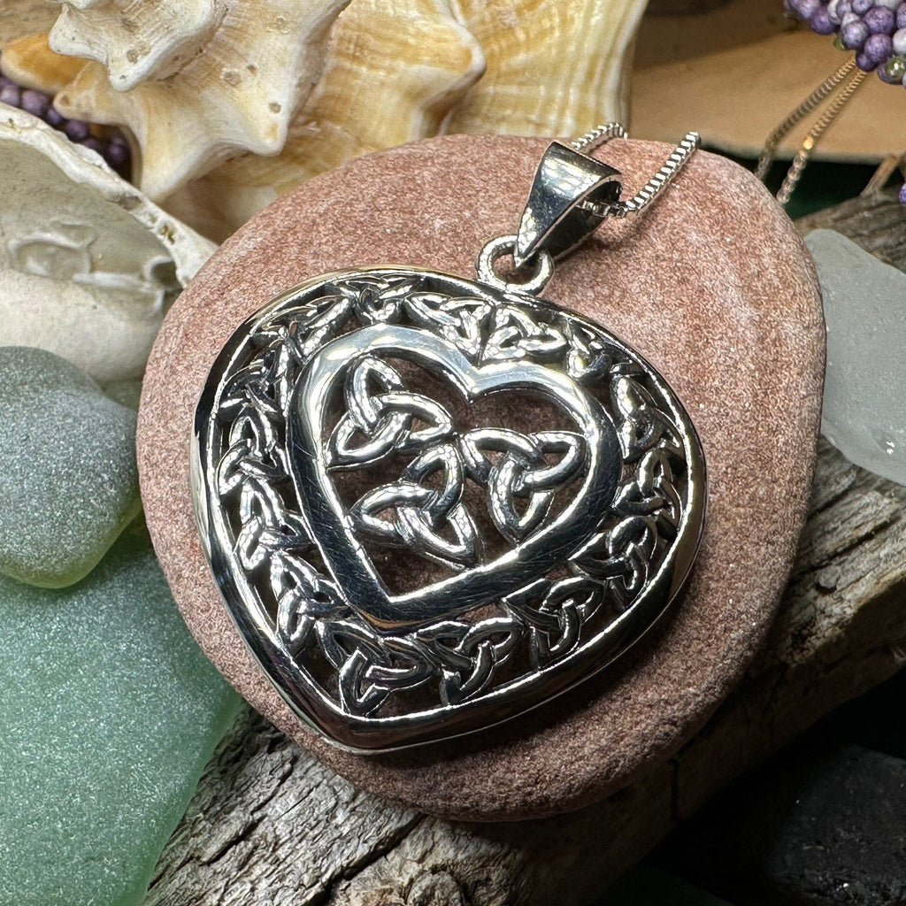 Celtic Loving Heart Necklace in Sterling Silver