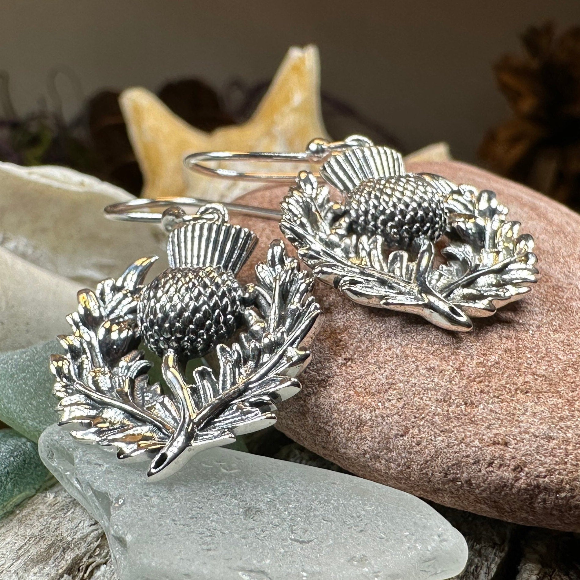 Blaine Scottish Thistle Earrings for Women