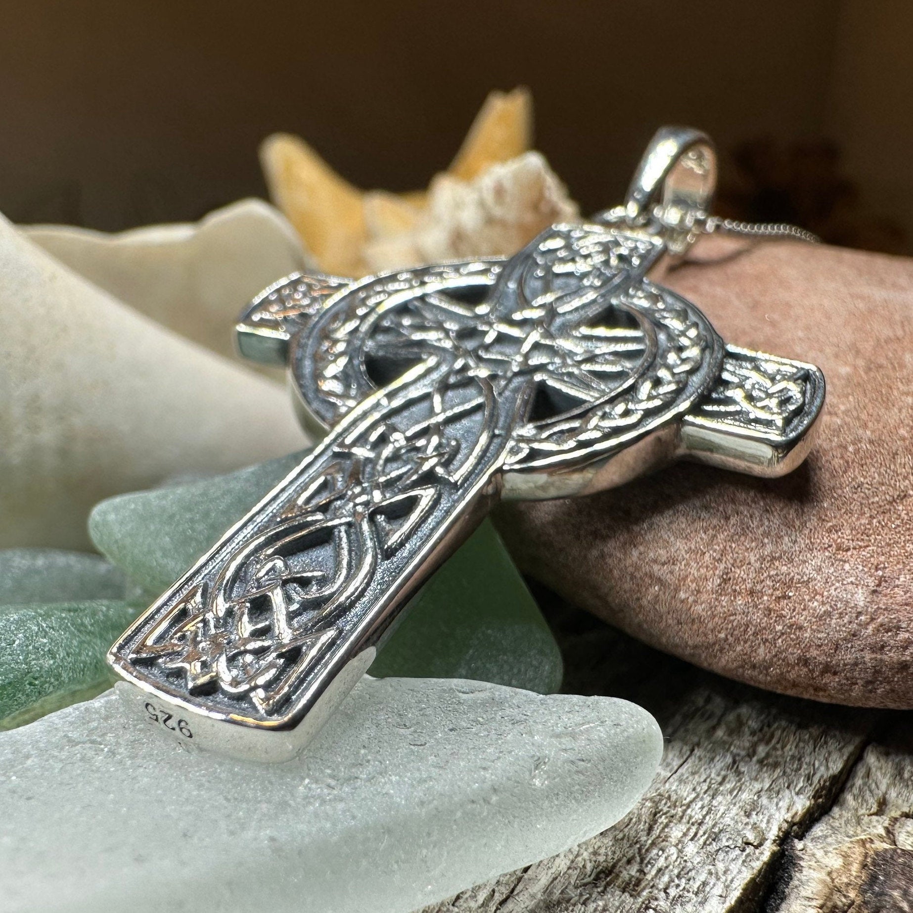 Grant Celtic Cross Necklace in Sterling Silver