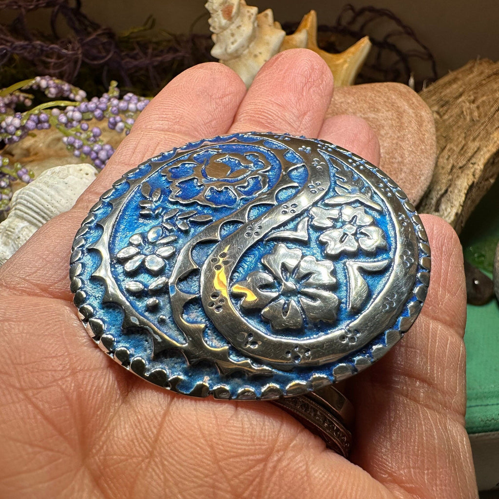 Blue Paisley Celtic Brooch - Handmade in Scotland