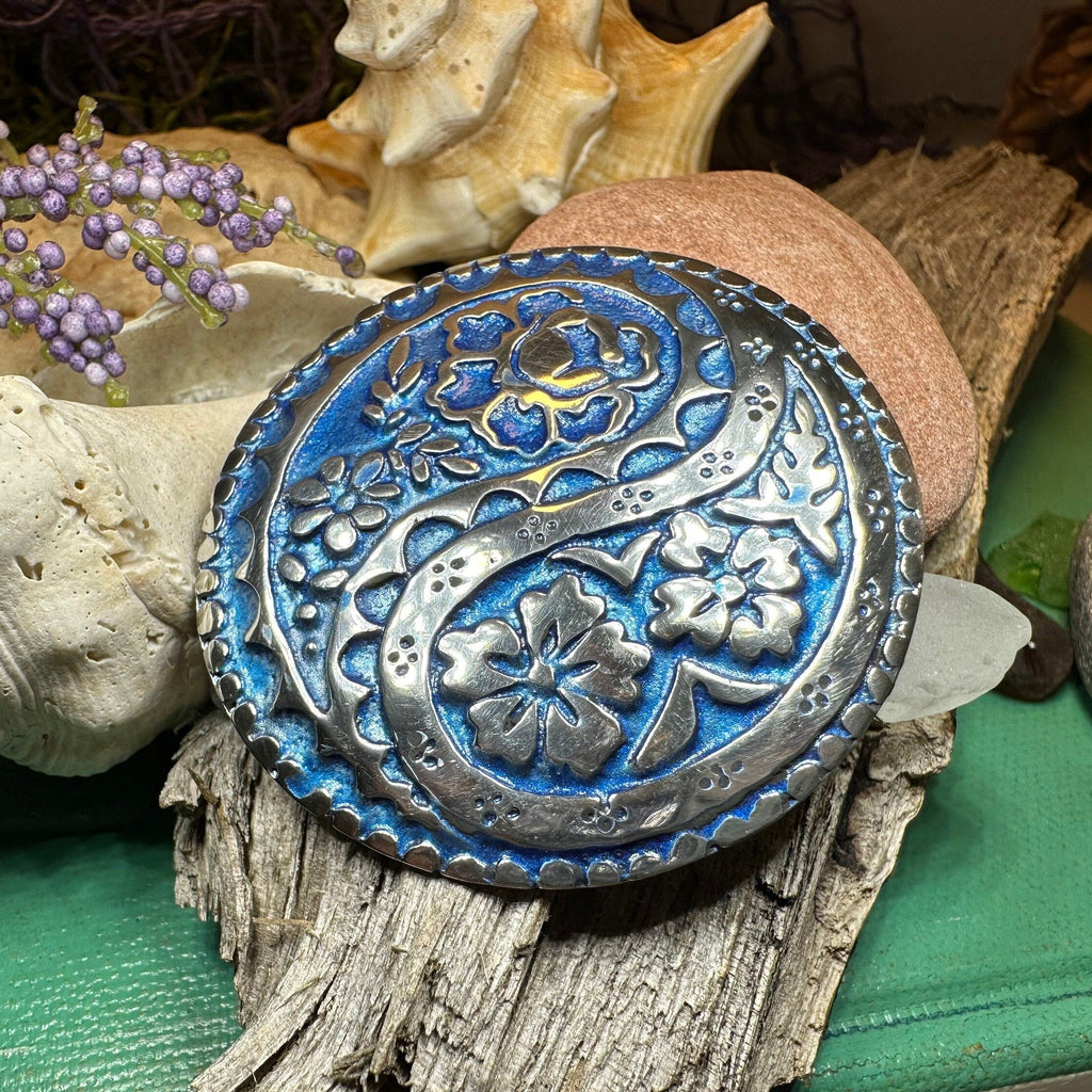 Blue Paisley Celtic Brooch - Handmade in Scotland