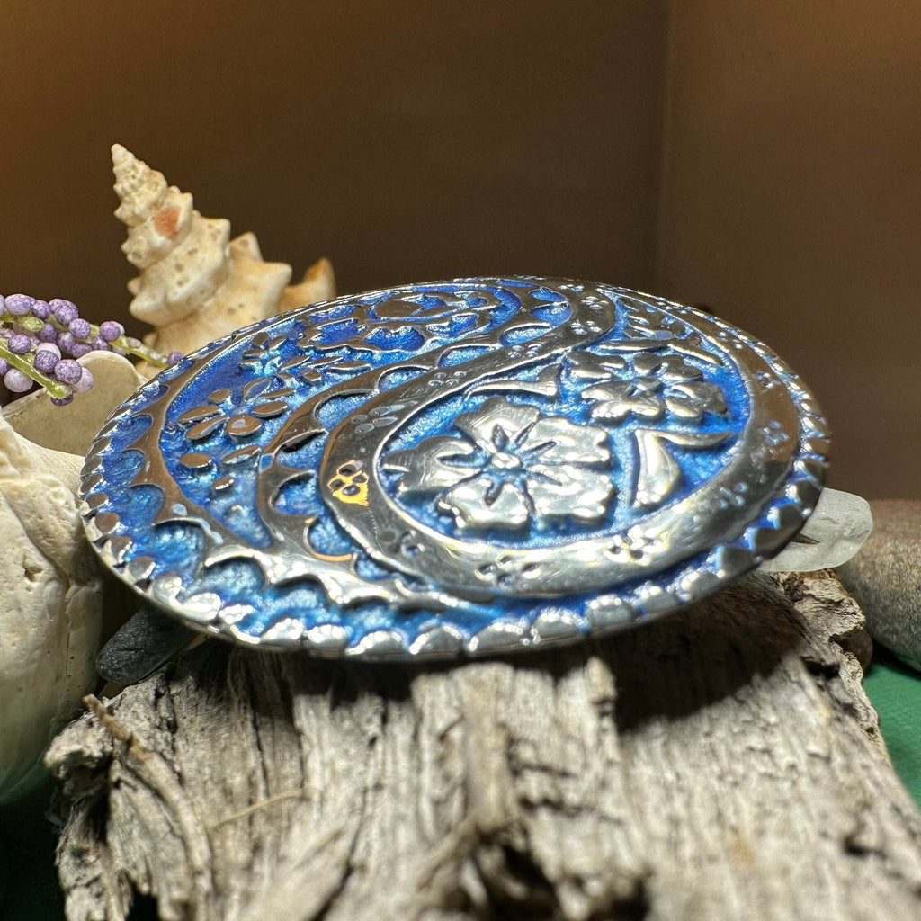 Blue Paisley Celtic Brooch - Handmade in Scotland