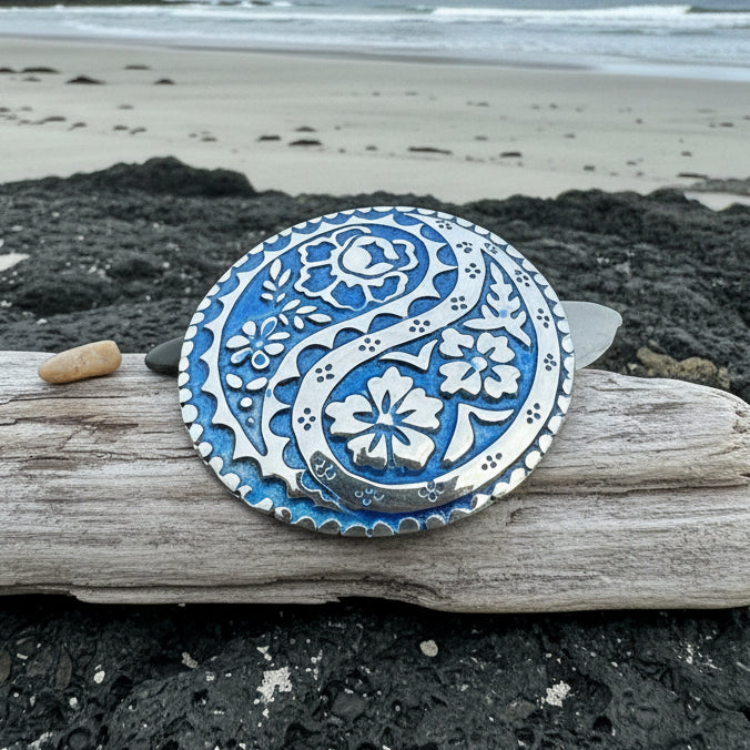 Blue Paisley Celtic Brooch - Handmade in Scotland