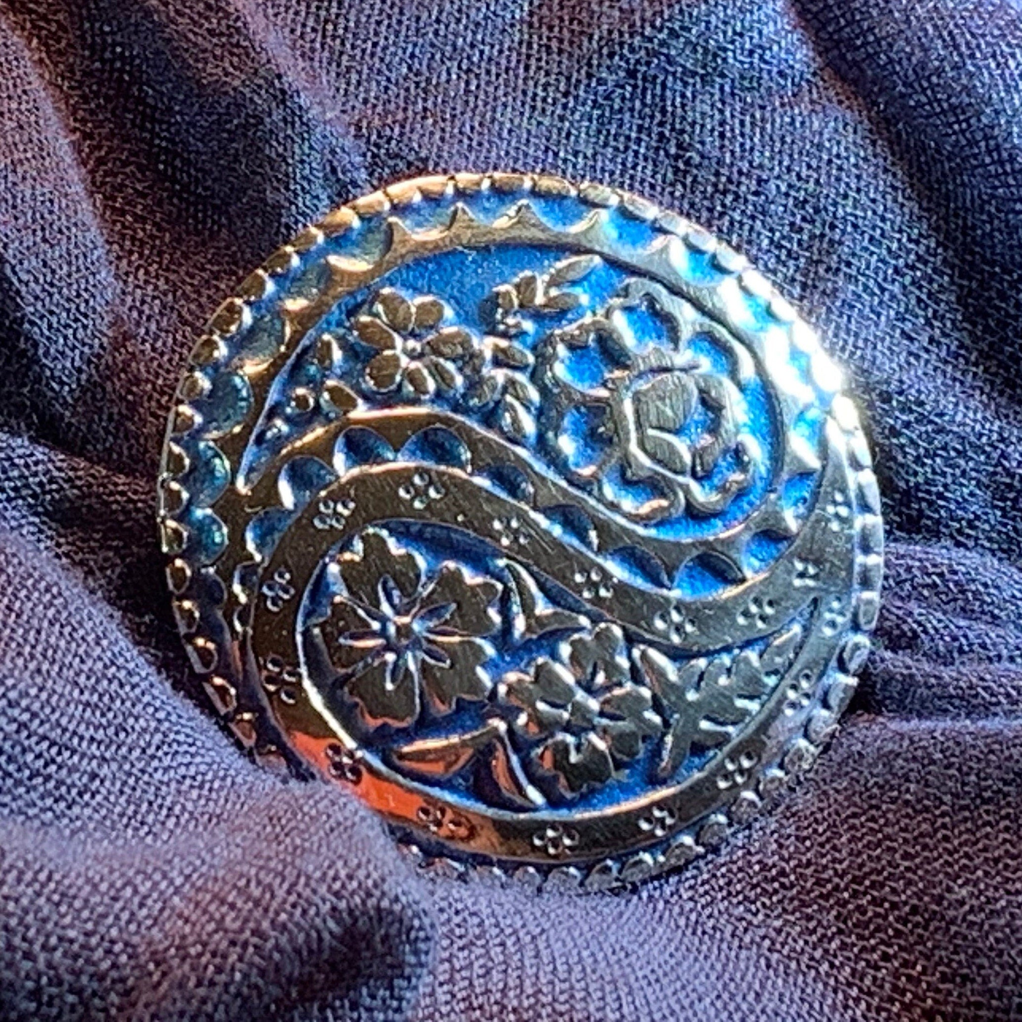 Blue Paisley Celtic Brooch - Handmade in Scotland