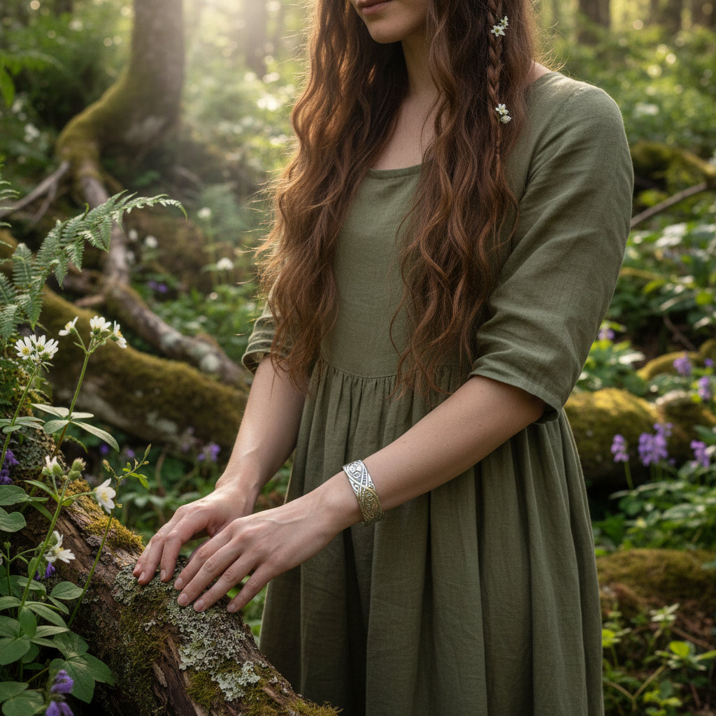 Orna Celtic Forest Cuff Bracelet - Handmade in Scotland